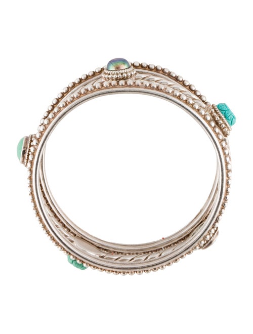 Stephen Dweck Multistone & Pearl Bangle Set