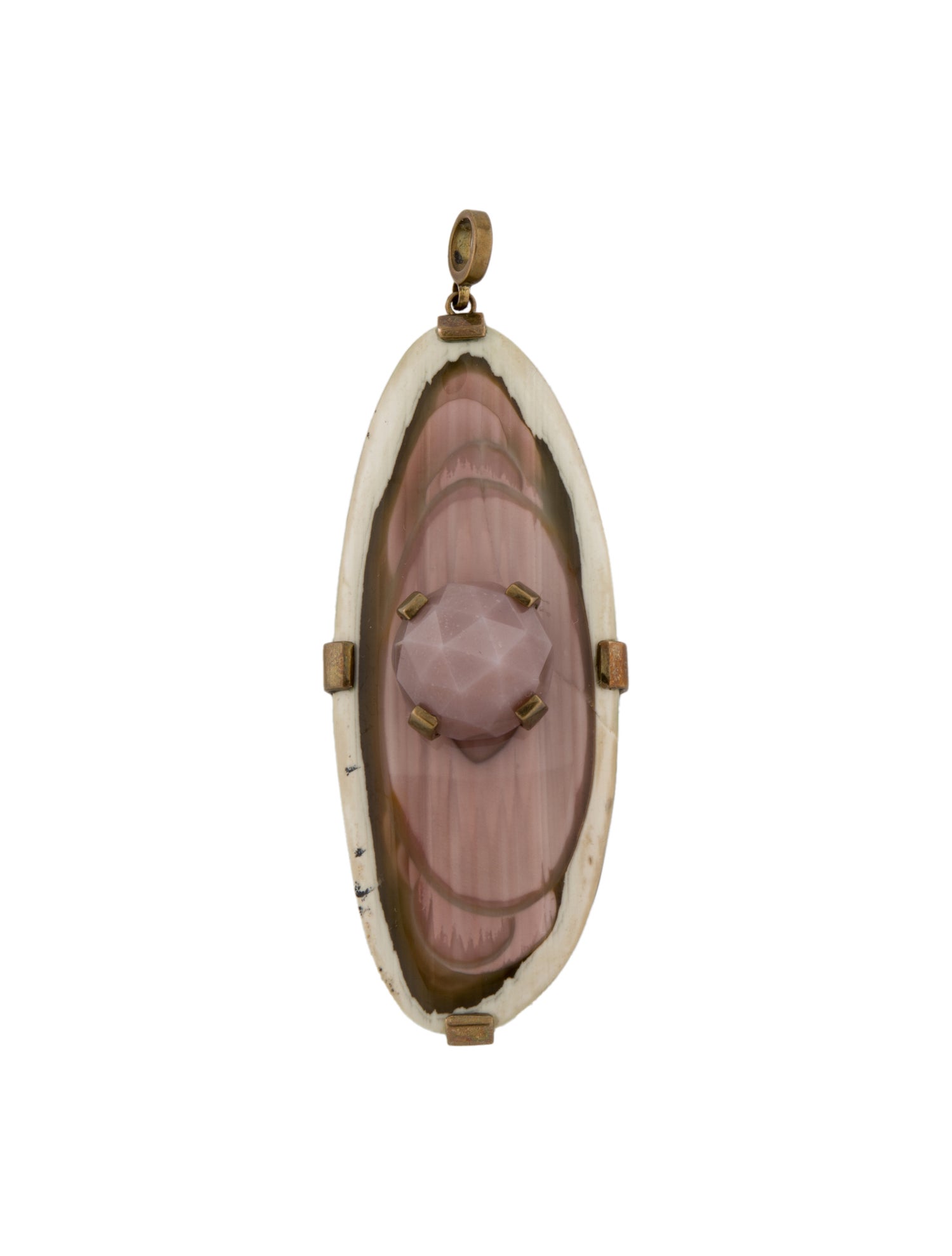 Stephen Dweck One of a Kind Mounted Pink Stone Pendant Necklace
