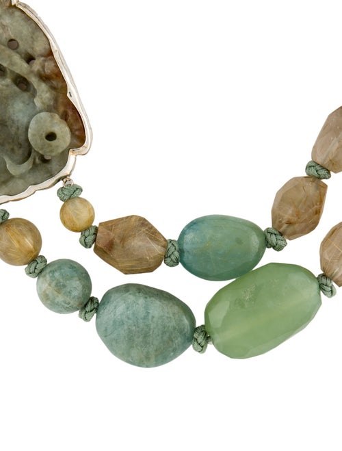 Stephen Dweck Carved Bead Multistone Necklace