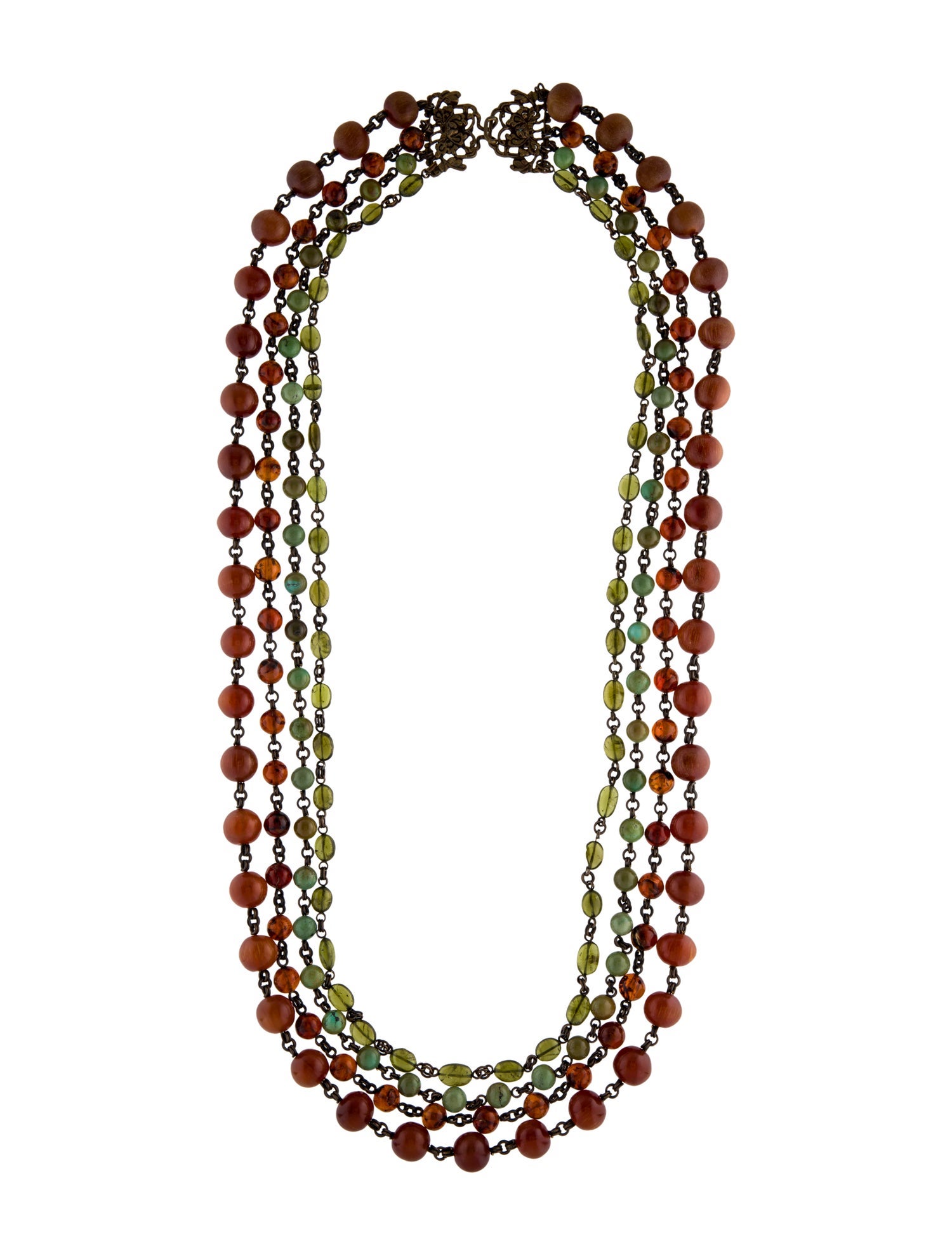 Stephen Dweck Amber & Resin Multistrand Necklace
