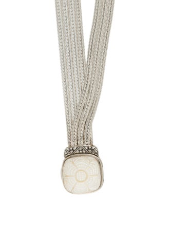 Stephen Dweck Carved Mother-Of-Pearl Multi-Chain Station Bracelet