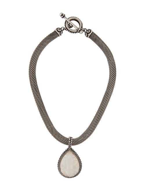Stephen Dweck Carved Mother-Of-Pearl Pendant Necklace