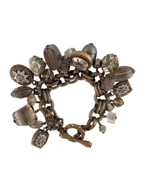 Stephen Dweck Quartz & Pyrite Charm Bracelet