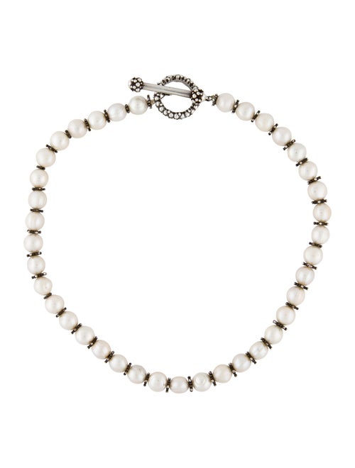 Stephen Dweck Faux Pearl Bead Choker Necklace