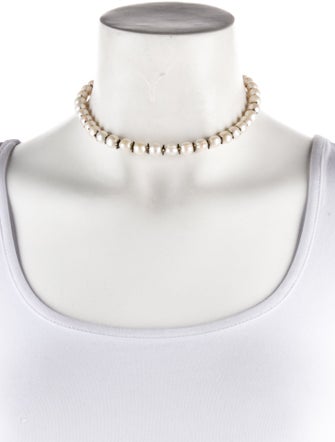 Stephen Dweck Faux Pearl Bead Choker Necklace