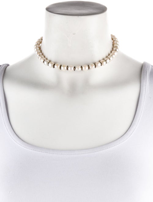 Stephen Dweck Faux Pearl Bead Choker Necklace