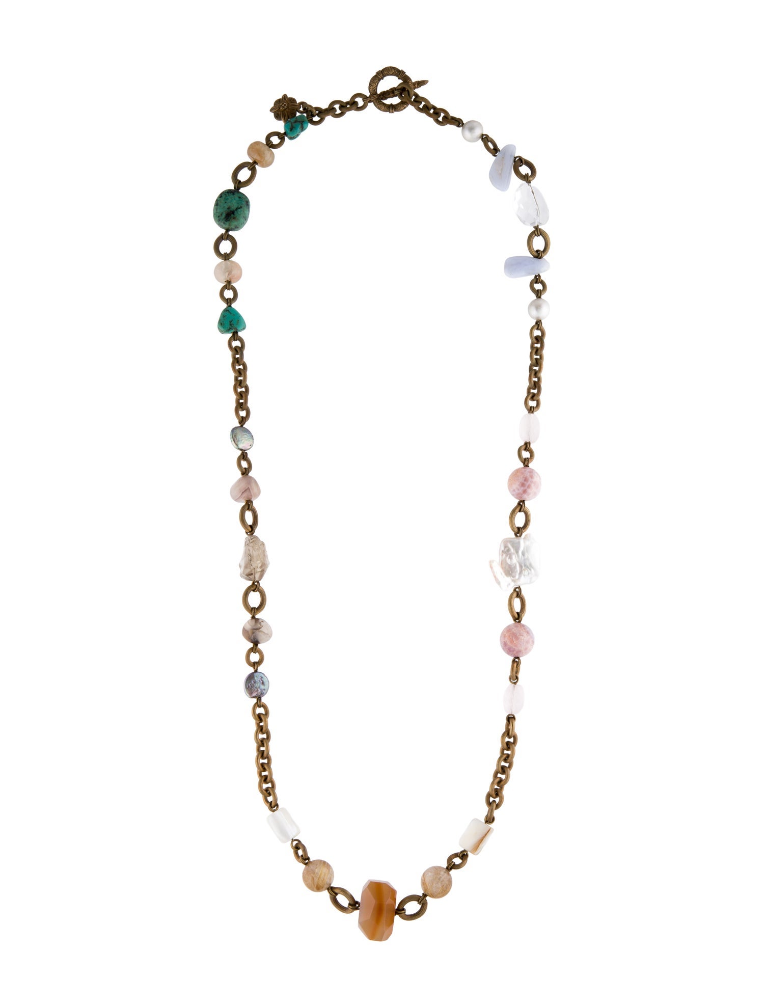 Stephen Dweck Pearl & Multi Stone Collar Necklace