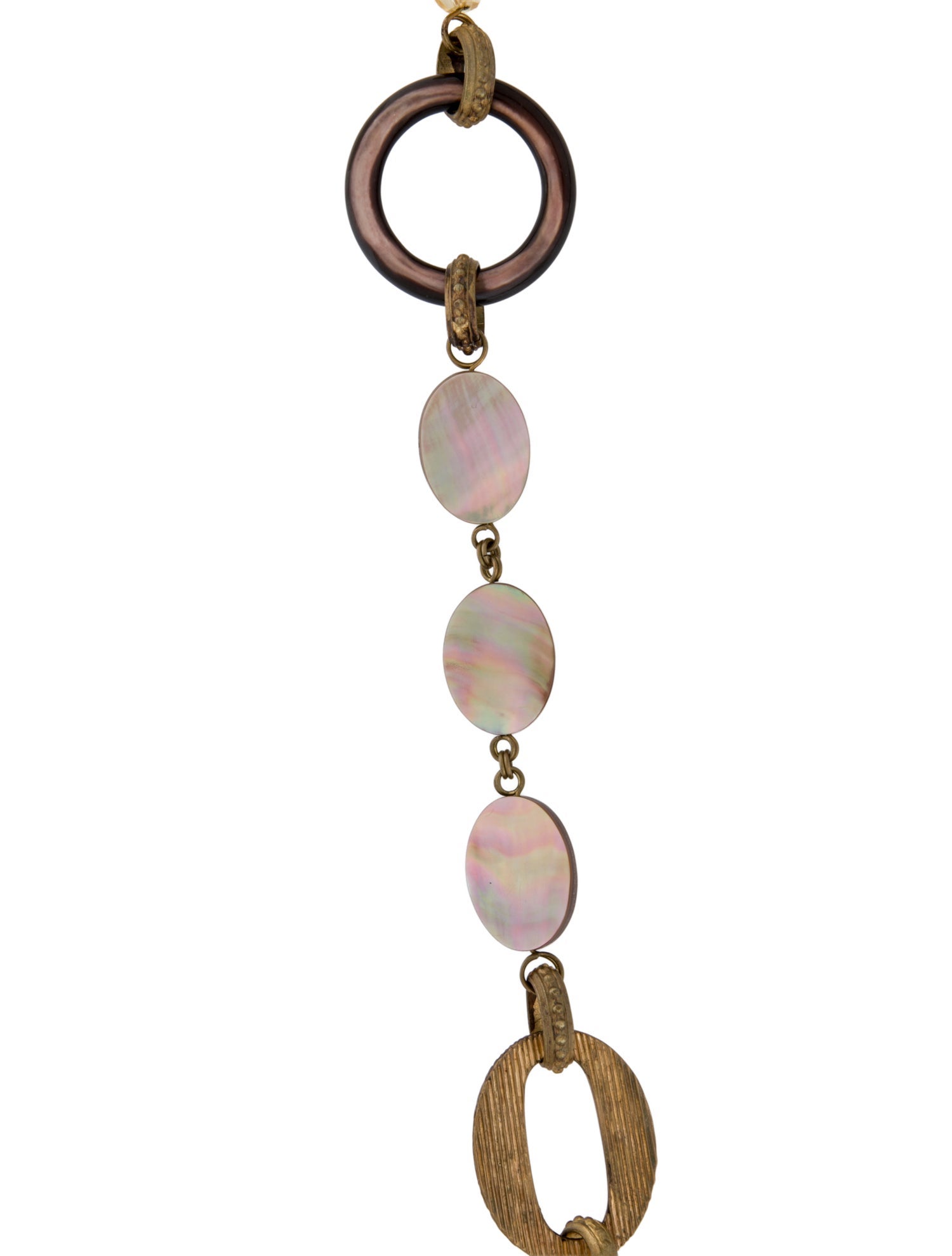 Stephen Dweck Mother of Pearl & Multi Stone Chain Necklace