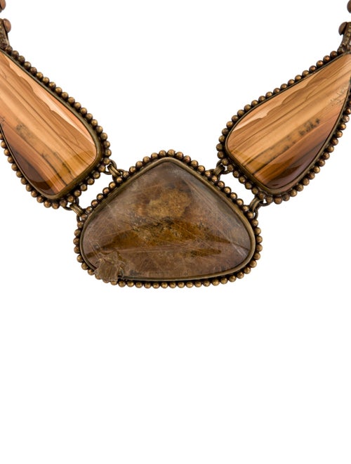 Stephen Dweck Jasper & Rutilated Quartz Collar Necklace