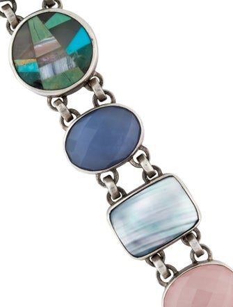 Stephen Dweck Shell, Mother of Pearl Multistone One-of-a-Kind Link Bracelet