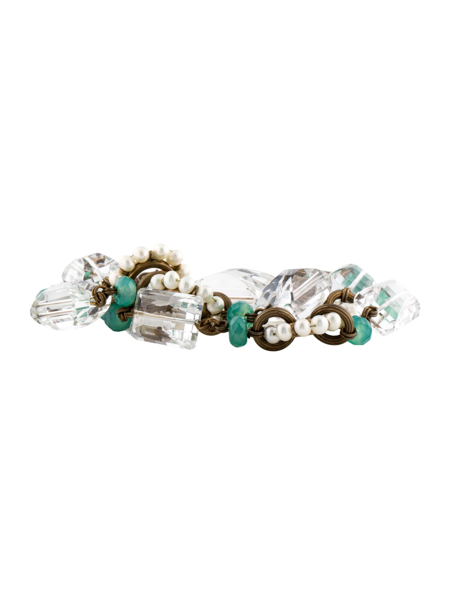Stephen Dweck Pearl & Multistone Multistrand Bracelet