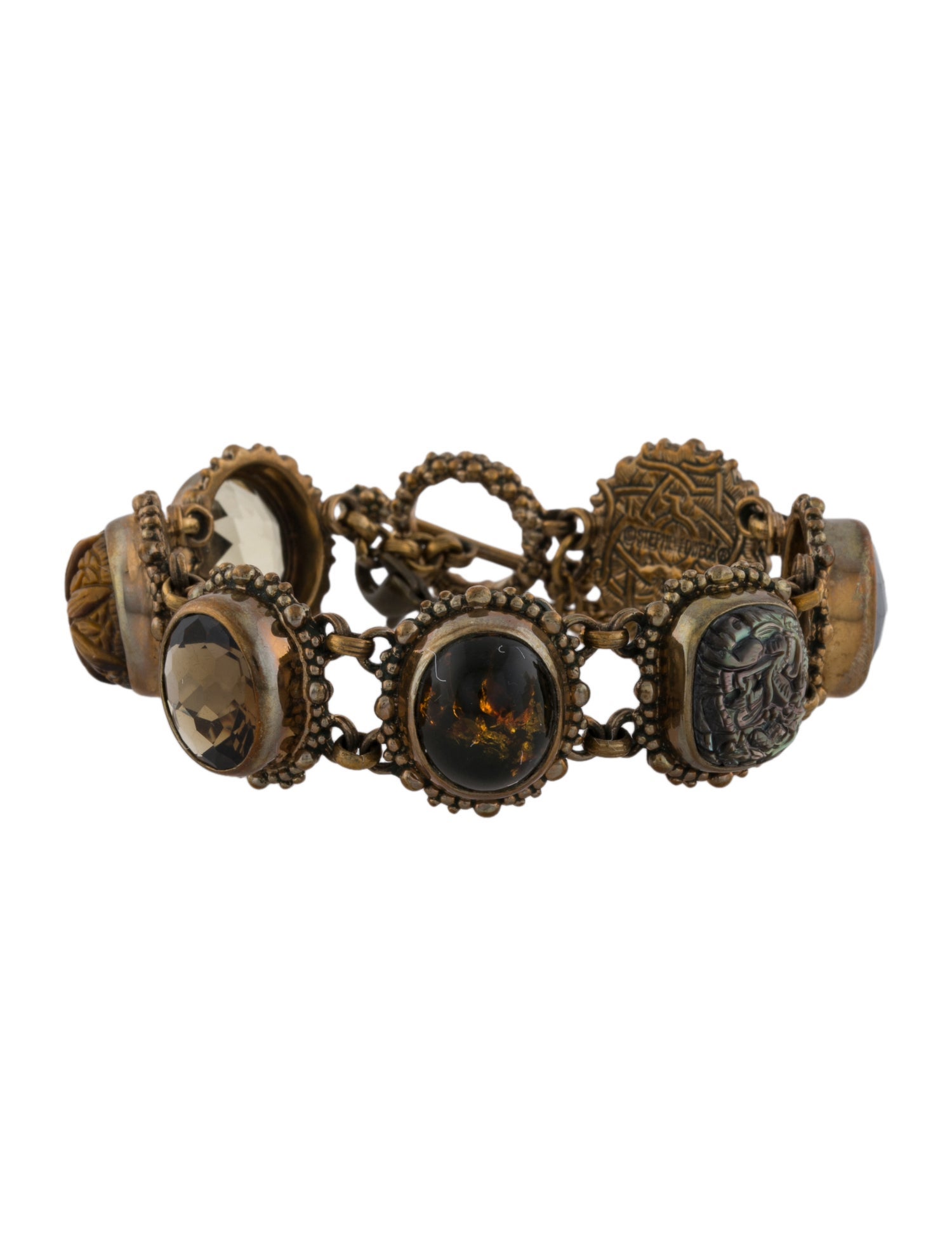 Stephen Dweck Multicolored Stone Link Bracelet