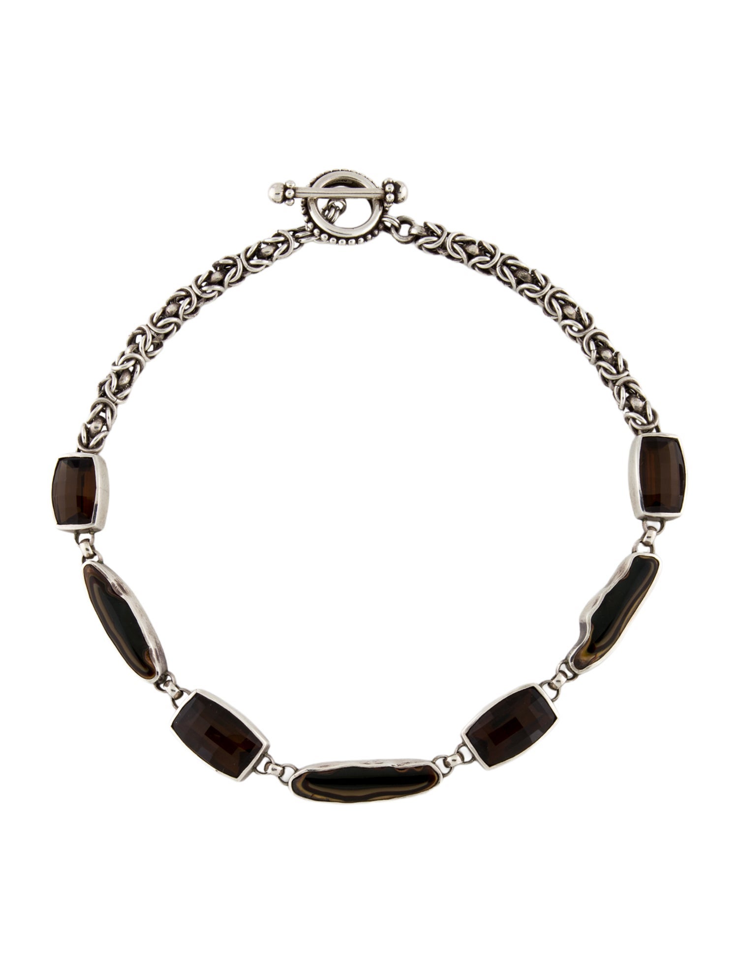 Stephen Dweck Smoky Quartz & Agate Collar Necklace