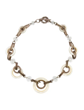 Stephen Dweck Mother of Pearl & Quartz Collar Necklace