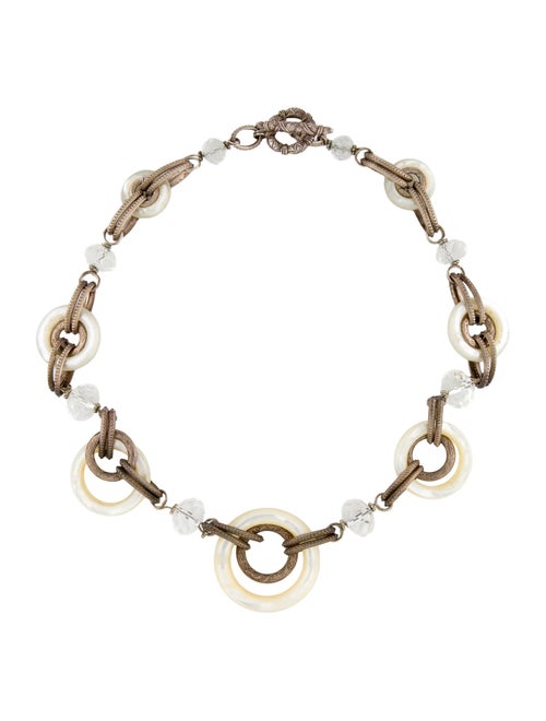 Stephen Dweck Mother of Pearl & Quartz Collar Necklace