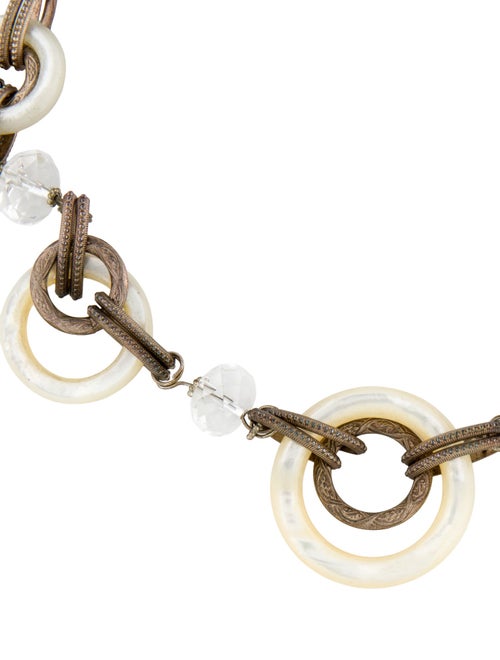 Stephen Dweck Mother of Pearl & Quartz Collar Necklace