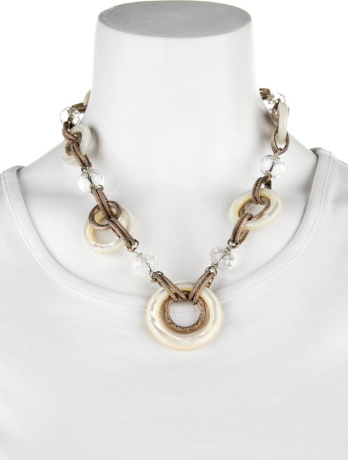 Stephen Dweck Mother of Pearl & Quartz Collar Necklace