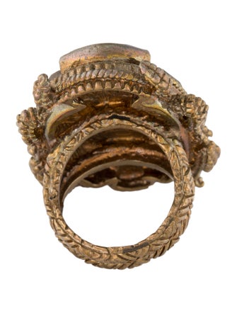 Stephen Dweck Crystal & Abalone Scarab Cocktail Ring