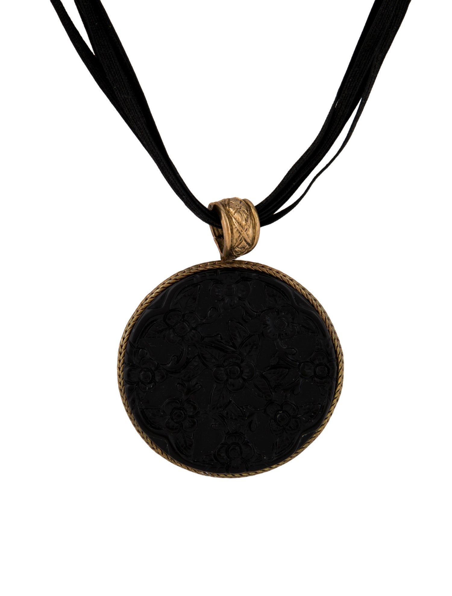 Stephen Dweck Onyx Carved Pendant Necklace