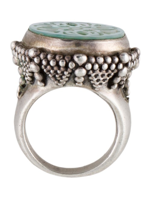 Stephen Dweck Mother of Pearl Carved Cocktail Ring