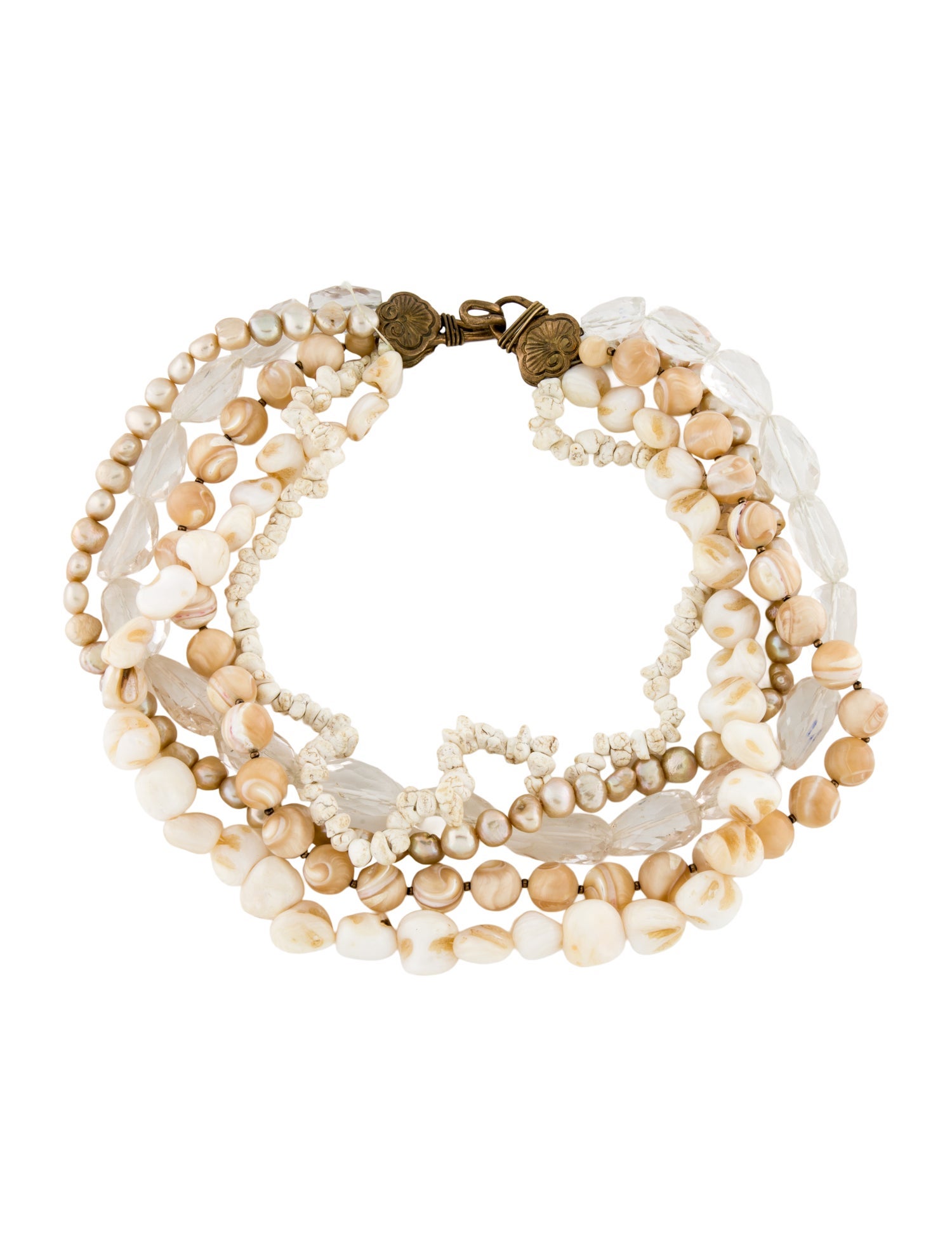 Stephen Dweck Pearl Mother Of Pearl Multistrand Bead Necklace