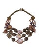 Stephen Dweck Pearl, Shell, Pink Stone, Purple stone & Brown stone Multi-Strand Necklace