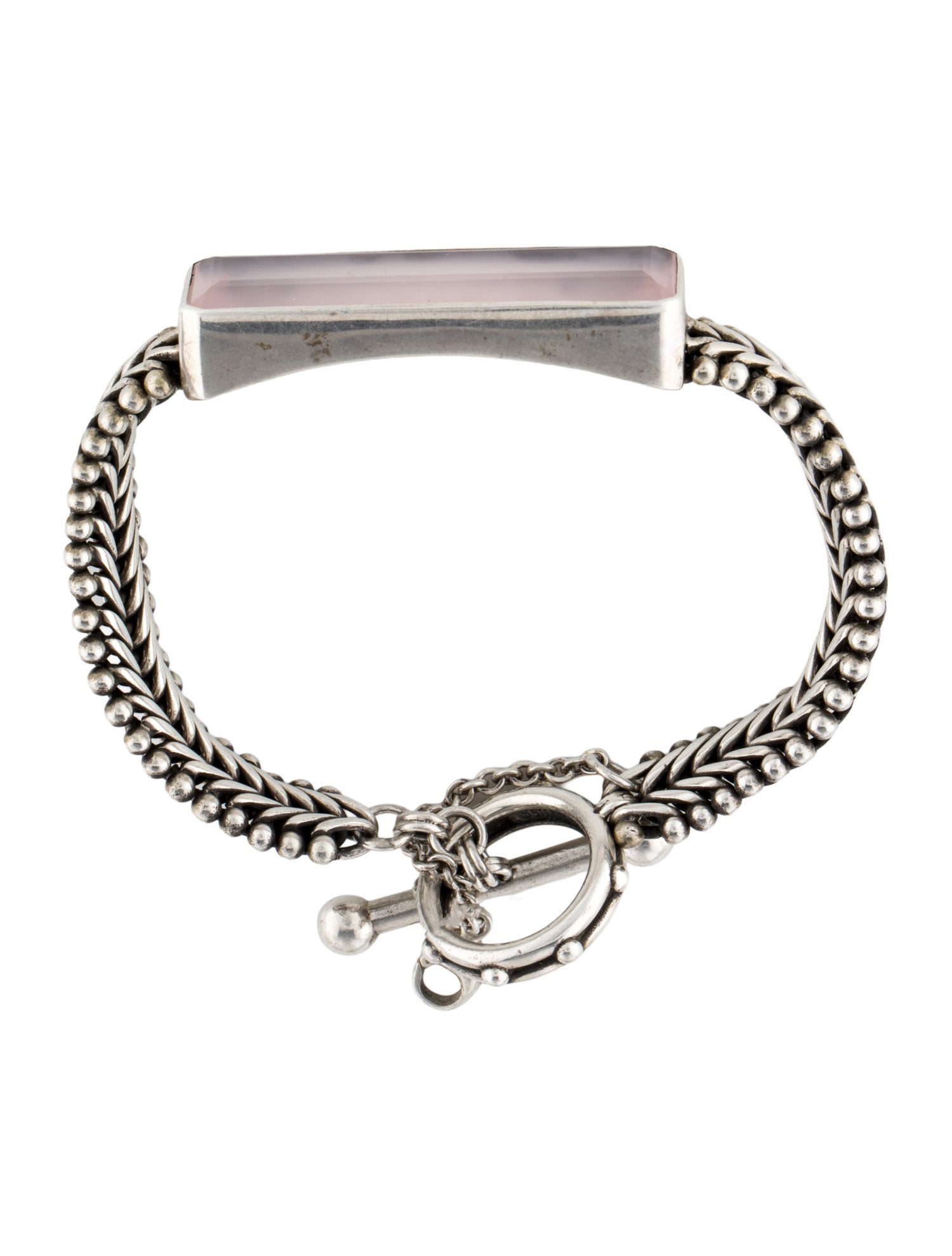 Stephen Dweck Rose Quartz Bar Station Bracelet