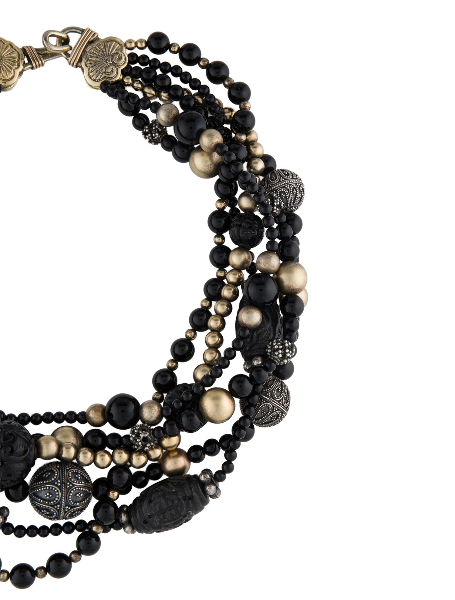 Stephen Dweck Bead & Multistone Multistrand Necklace