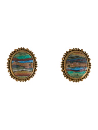 Stephen Dweck Multicolor Stone Clip On Earrings
