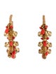 Stephen Dweck Coral, Stone & Bead Hoop Earrings