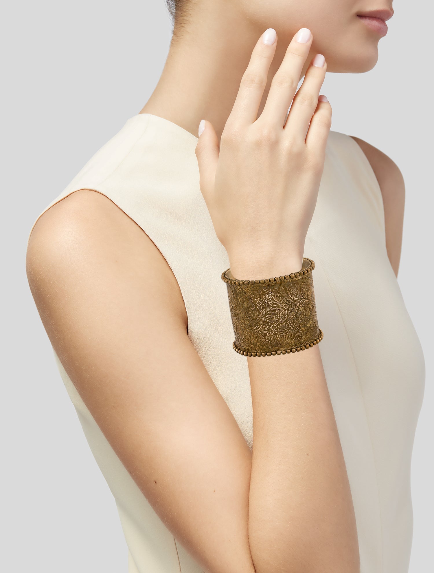 Stephen Dweck Paisley Engraved Cuff Bracelet