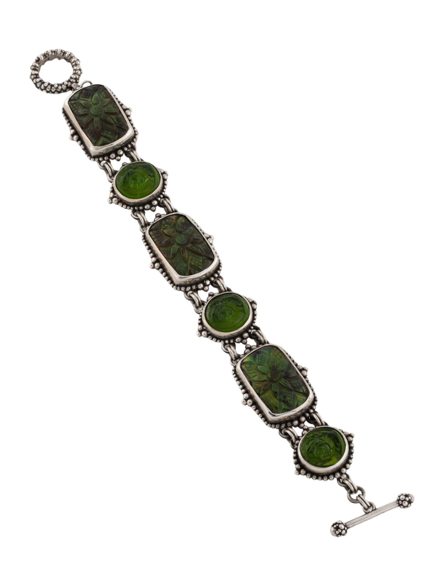 Stephen Dweck Glass & Quartz Doublet Station Bracelet