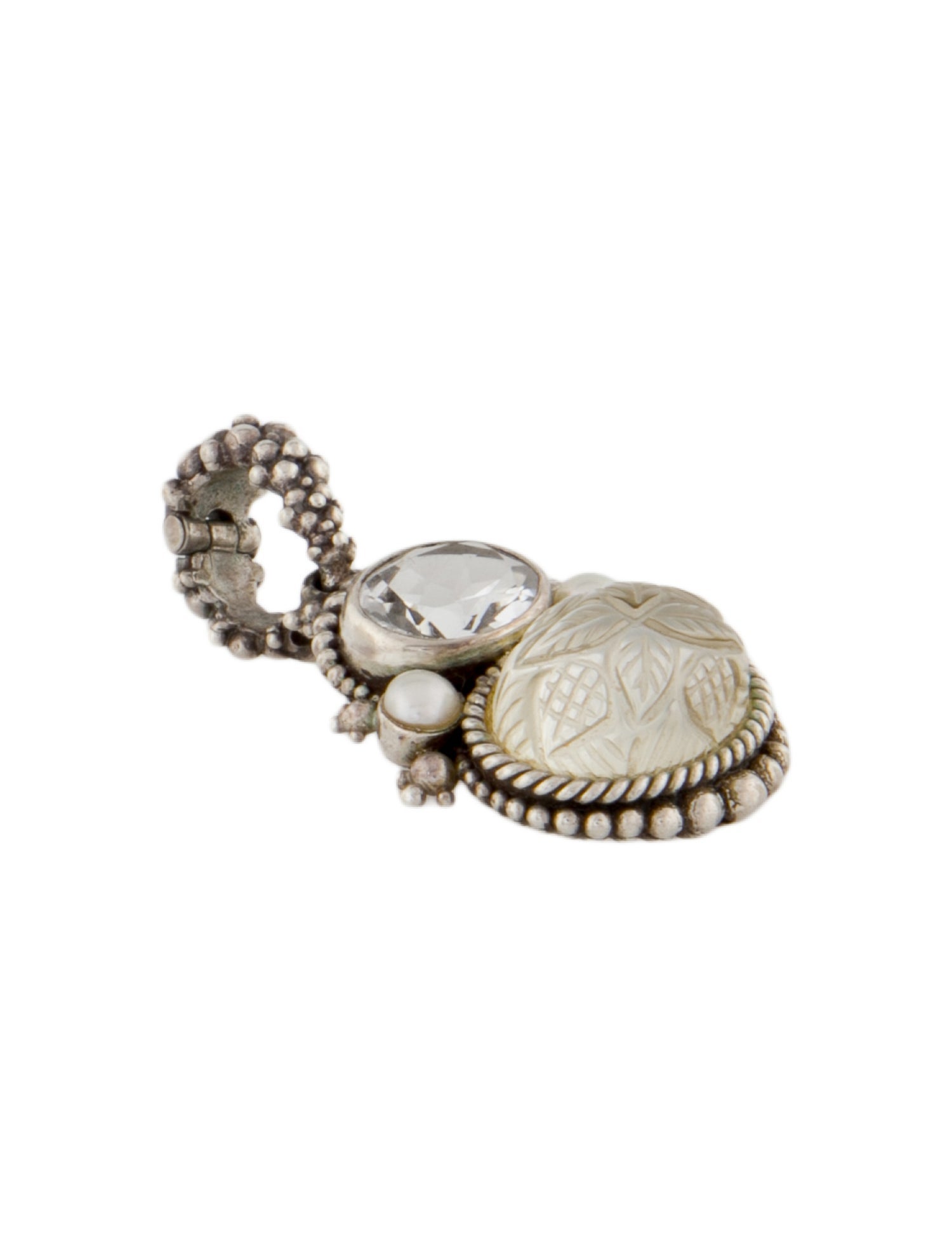 Stephen Dweck Pearl, Mother of Pearl & Quartz Pendant Enhancer
