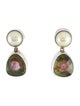 Stephen Dweck Quartz & Tourmaline Doublet Pearl Drop Earrings