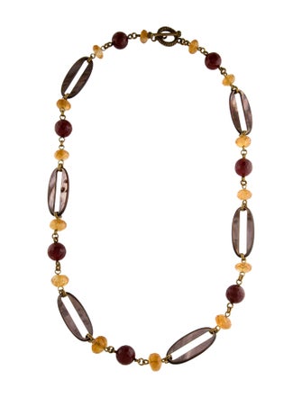 Stephen Dweck Resin & Stone Station Necklace