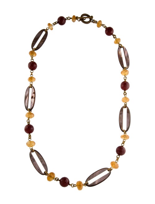 Stephen Dweck Resin & Stone Station Necklace