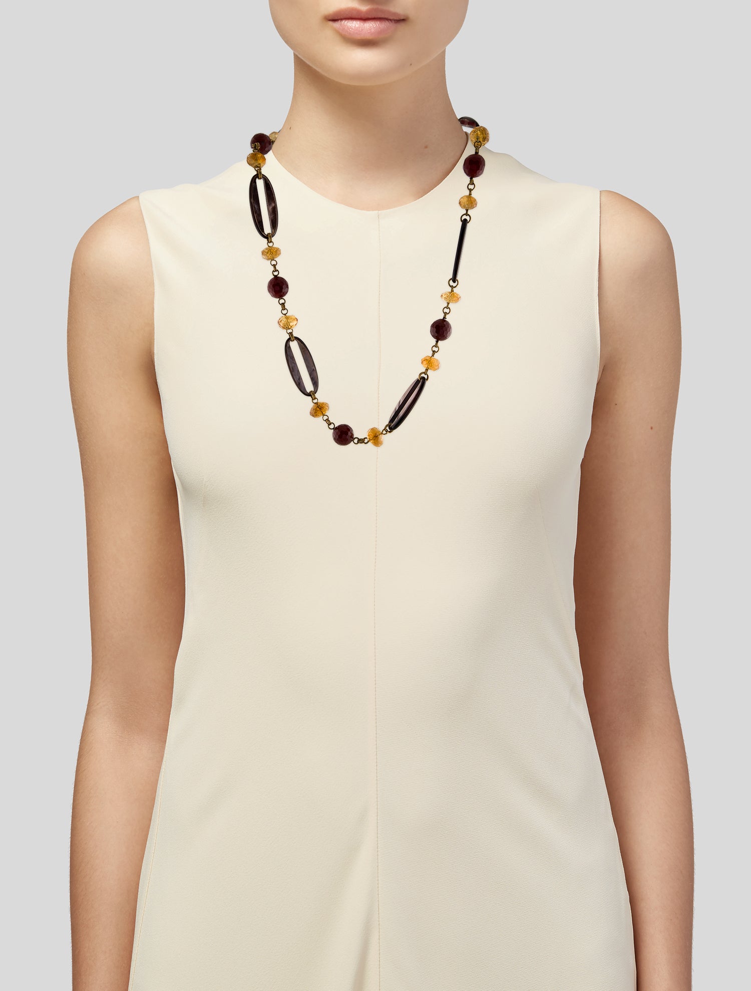 Stephen Dweck Resin & Stone Station Necklace