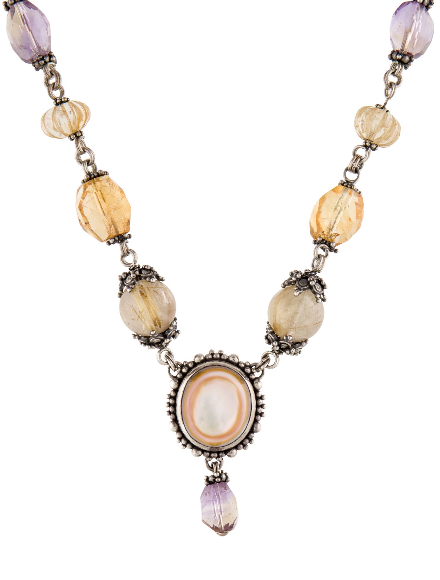 Stephen Dweck Shell Mother OF Pearl & Multi Stone Necklace