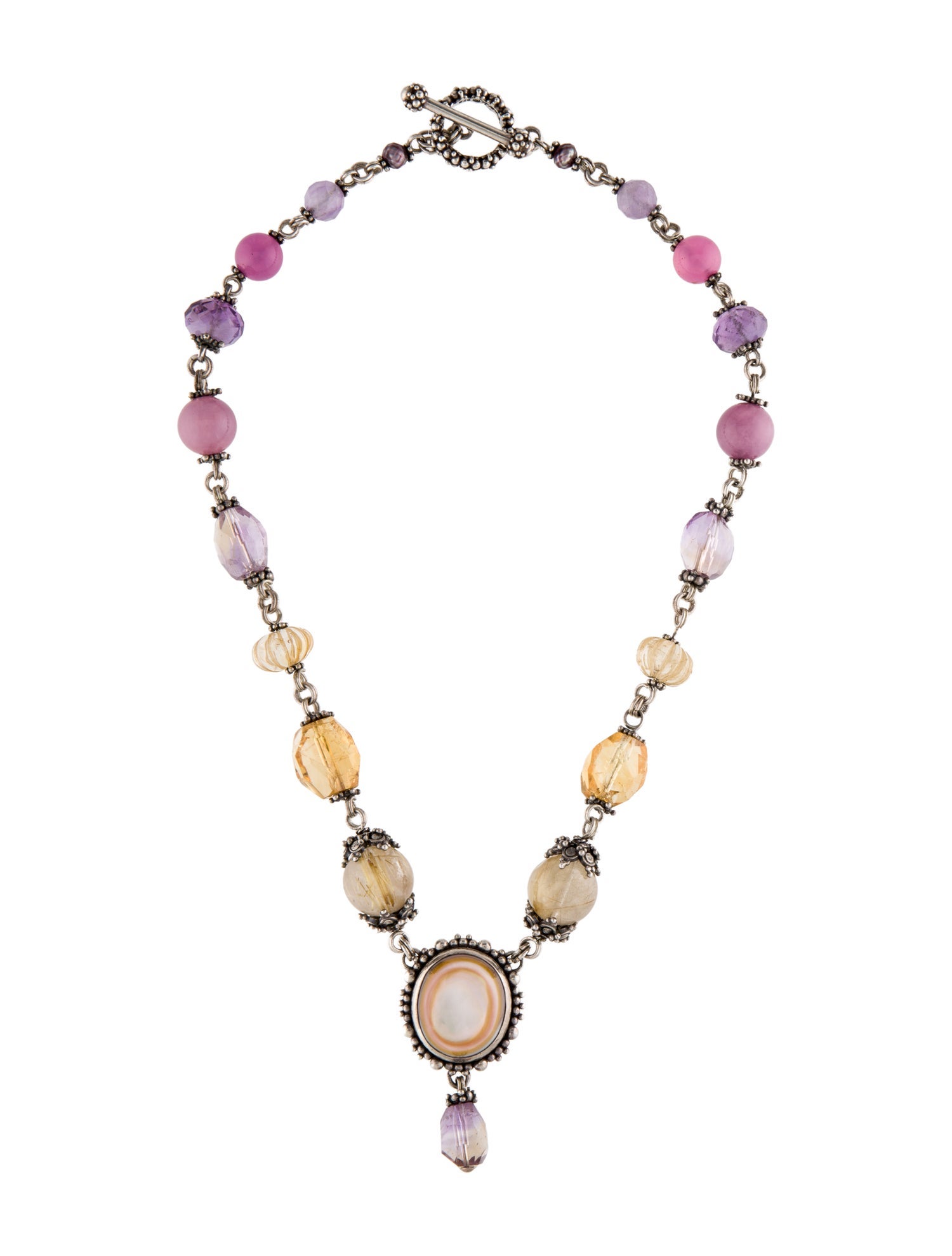 Stephen Dweck Shell Mother OF Pearl & Multi Stone Necklace