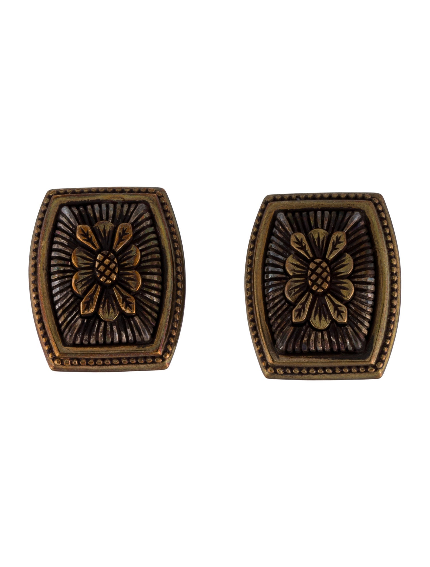 Stephen Dweck Flower Clip On Stud Earrings