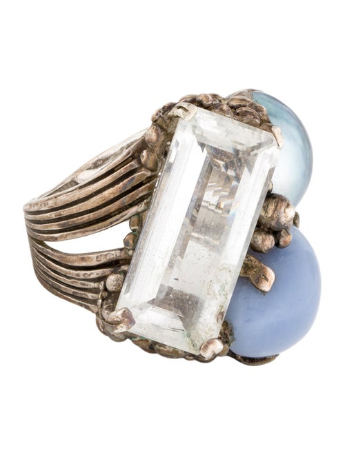 Stephen Dweck Pearl, Quartz & Chalcedony Cocktail Ring