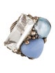 Stephen Dweck Pearl, Quartz & Chalcedony Cocktail Ring