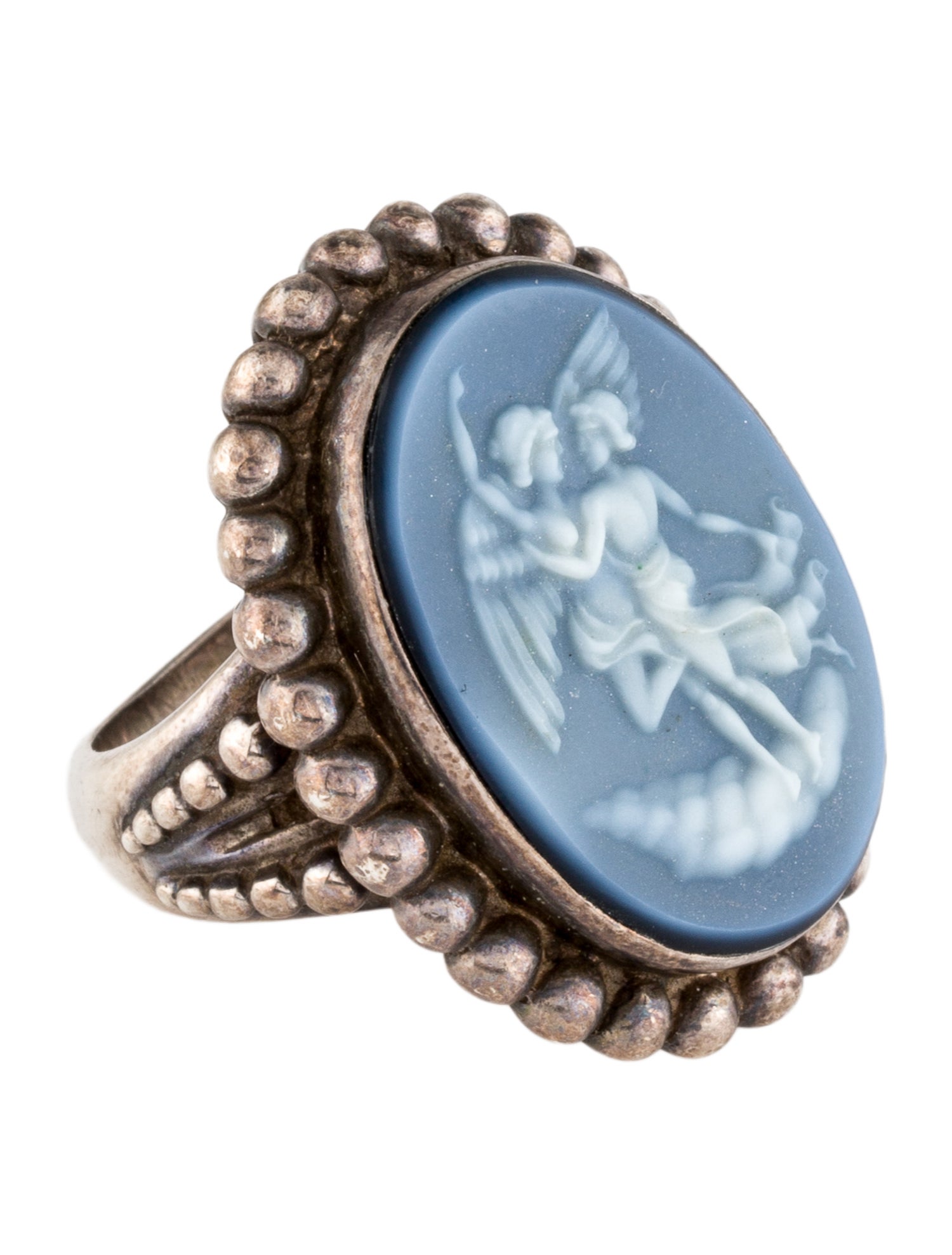 Stephen Dweck Onyx Cameo Cocktail Ring