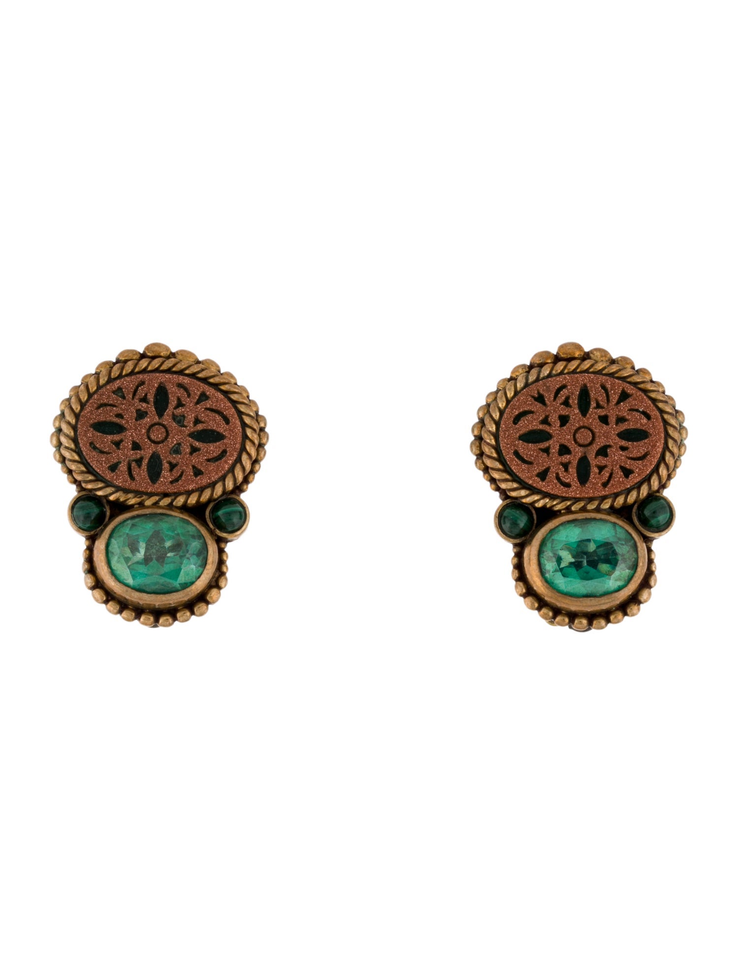 Stephen Dweck Stone & Resin Clip-On Earrings