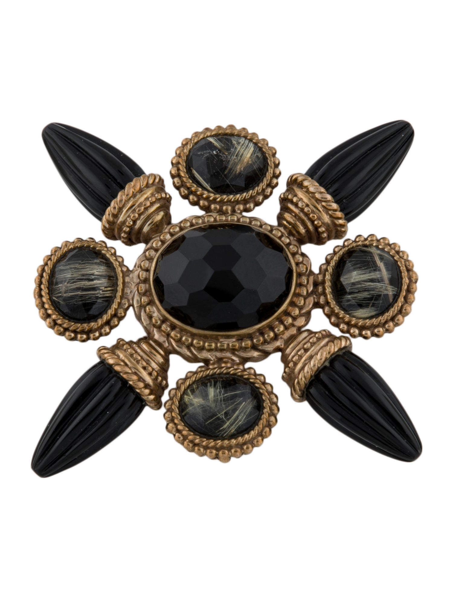 Stephen Dweck Black Stone Pin Brooch