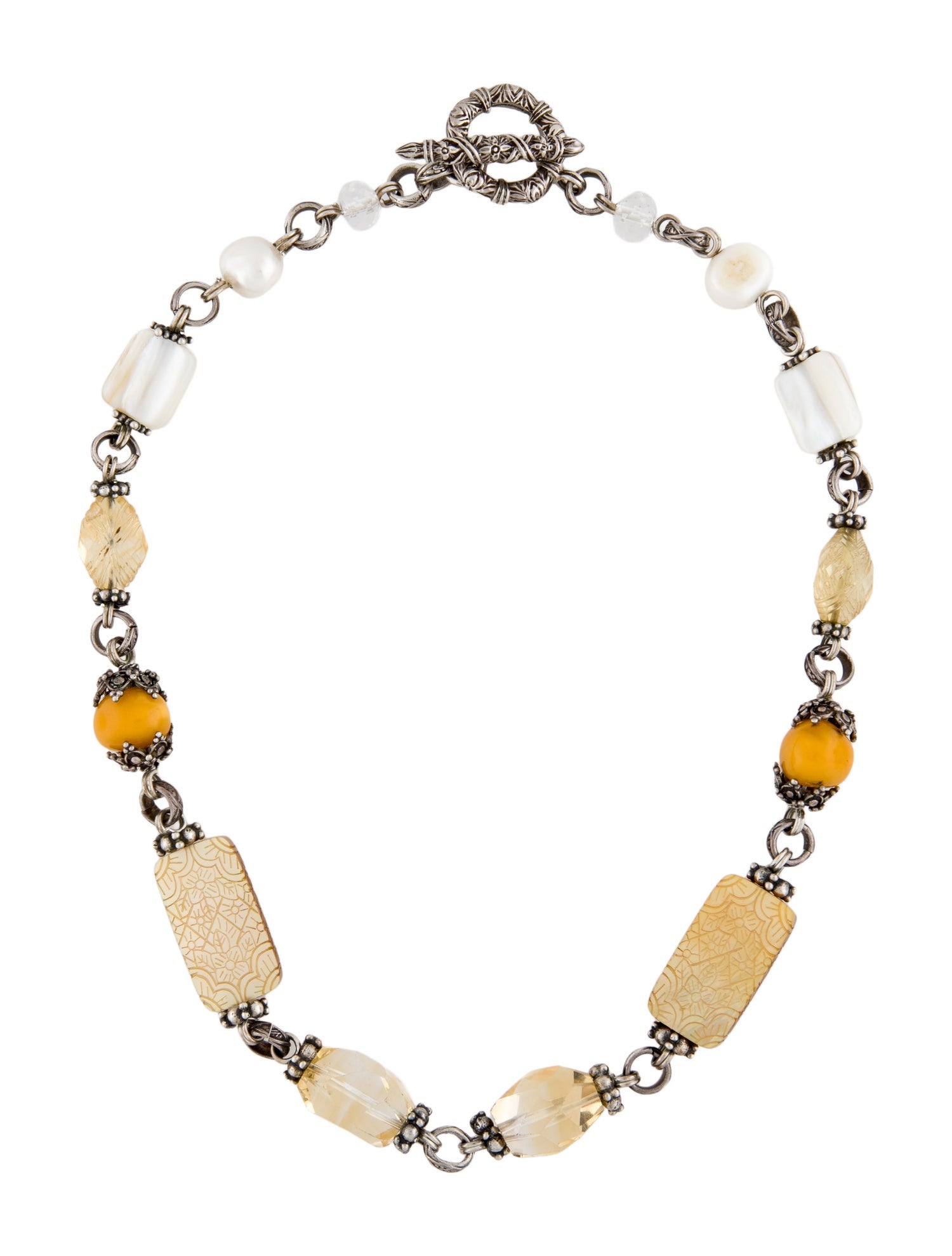 Stephen Dweck Multistone & Pearl Station Necklace
