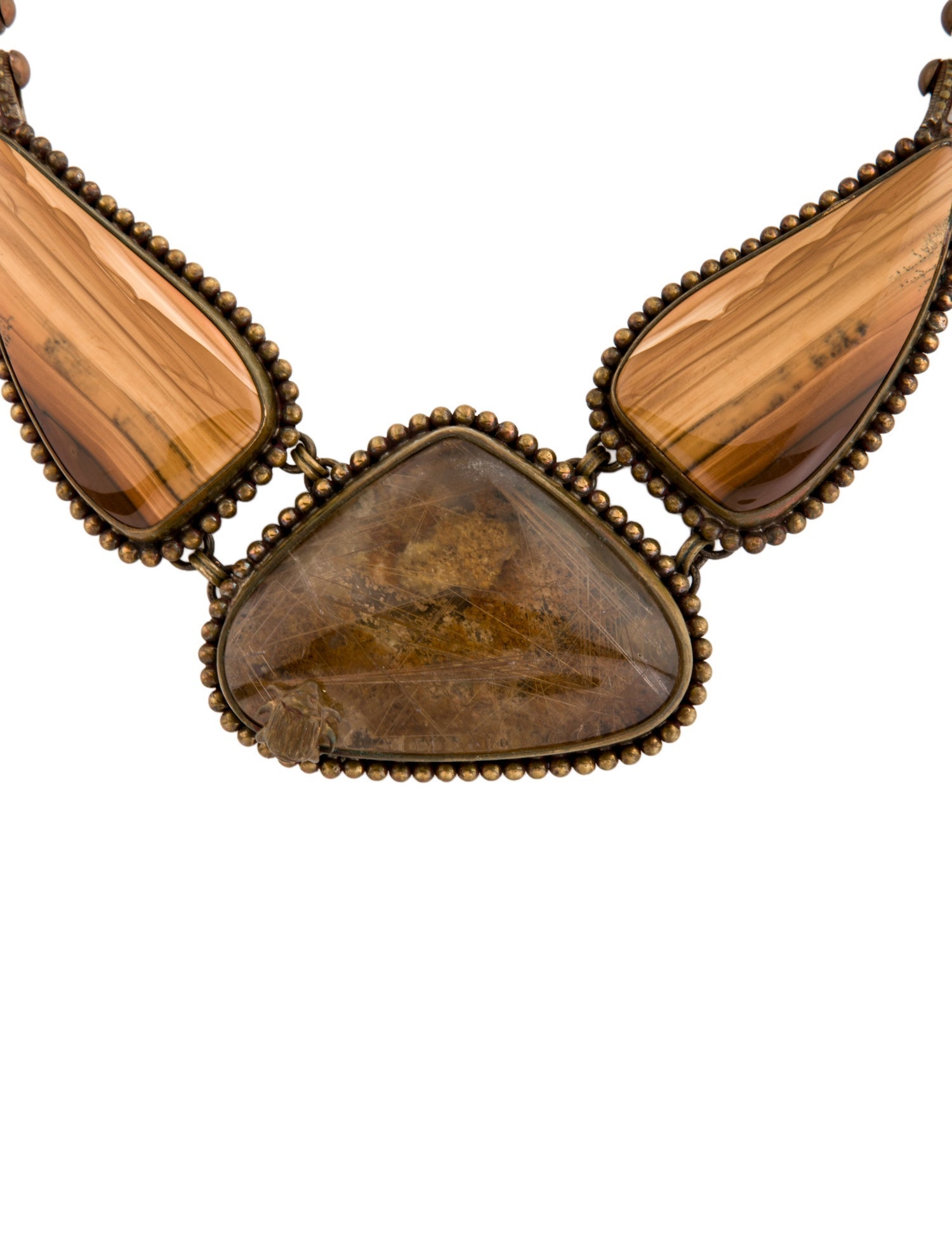 Stephen Dweck Jasper & Rutilated Quartz Collar Necklace