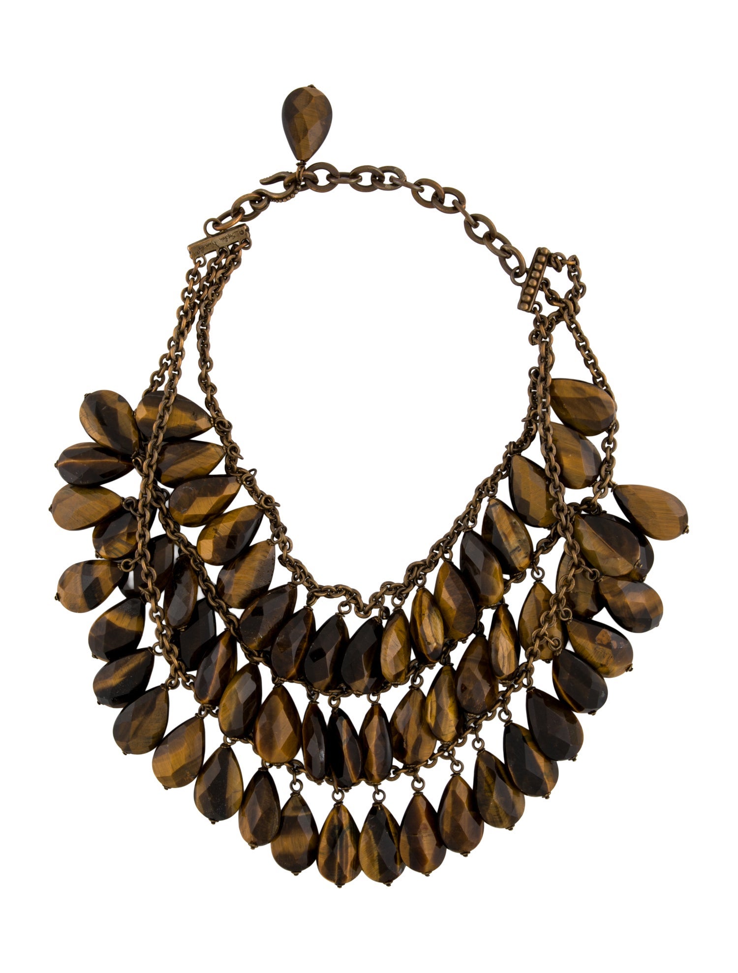 Stephen Dweck Brown Stone Multi-Chain Necklace
