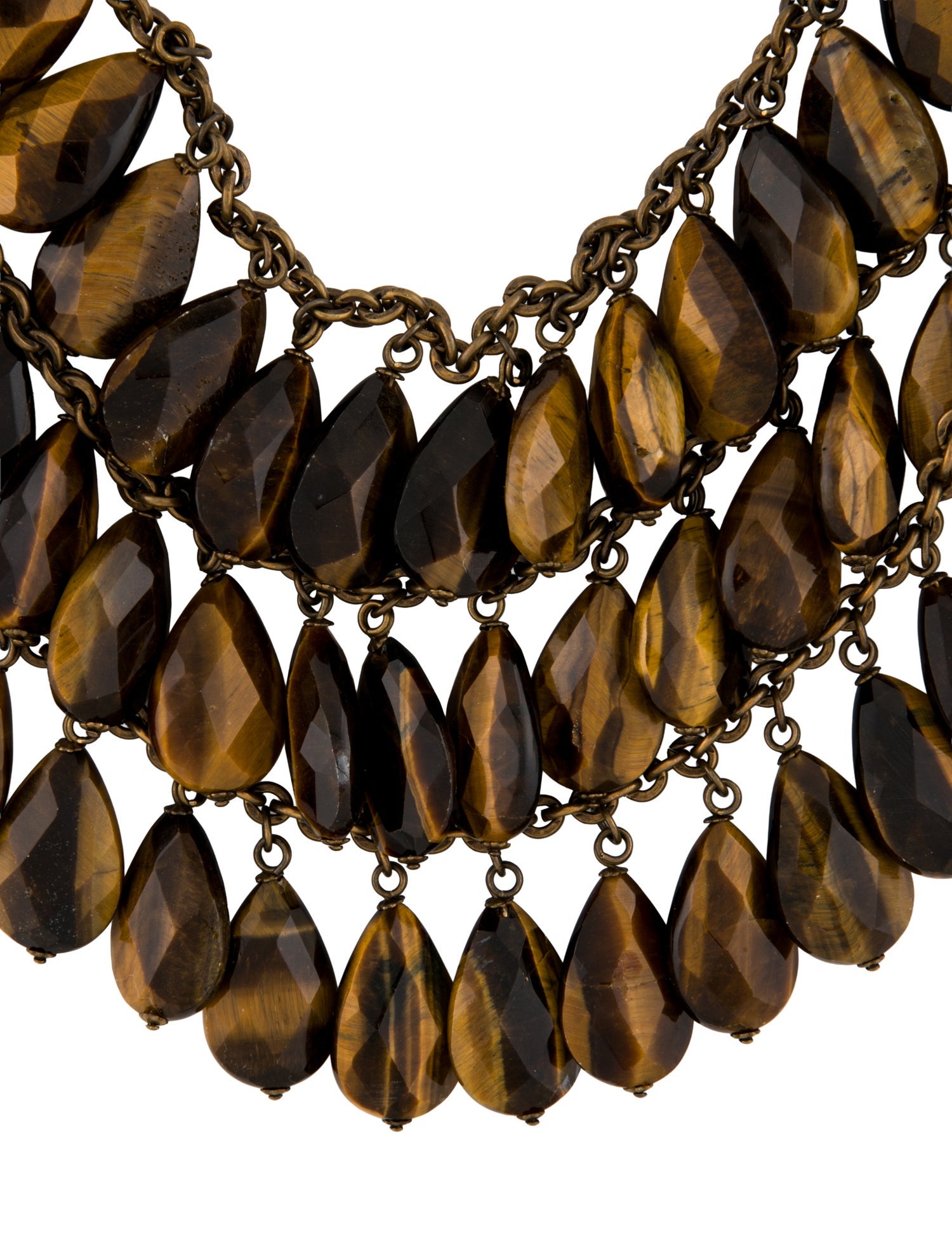 Stephen Dweck Brown Stone Multi-Chain Necklace