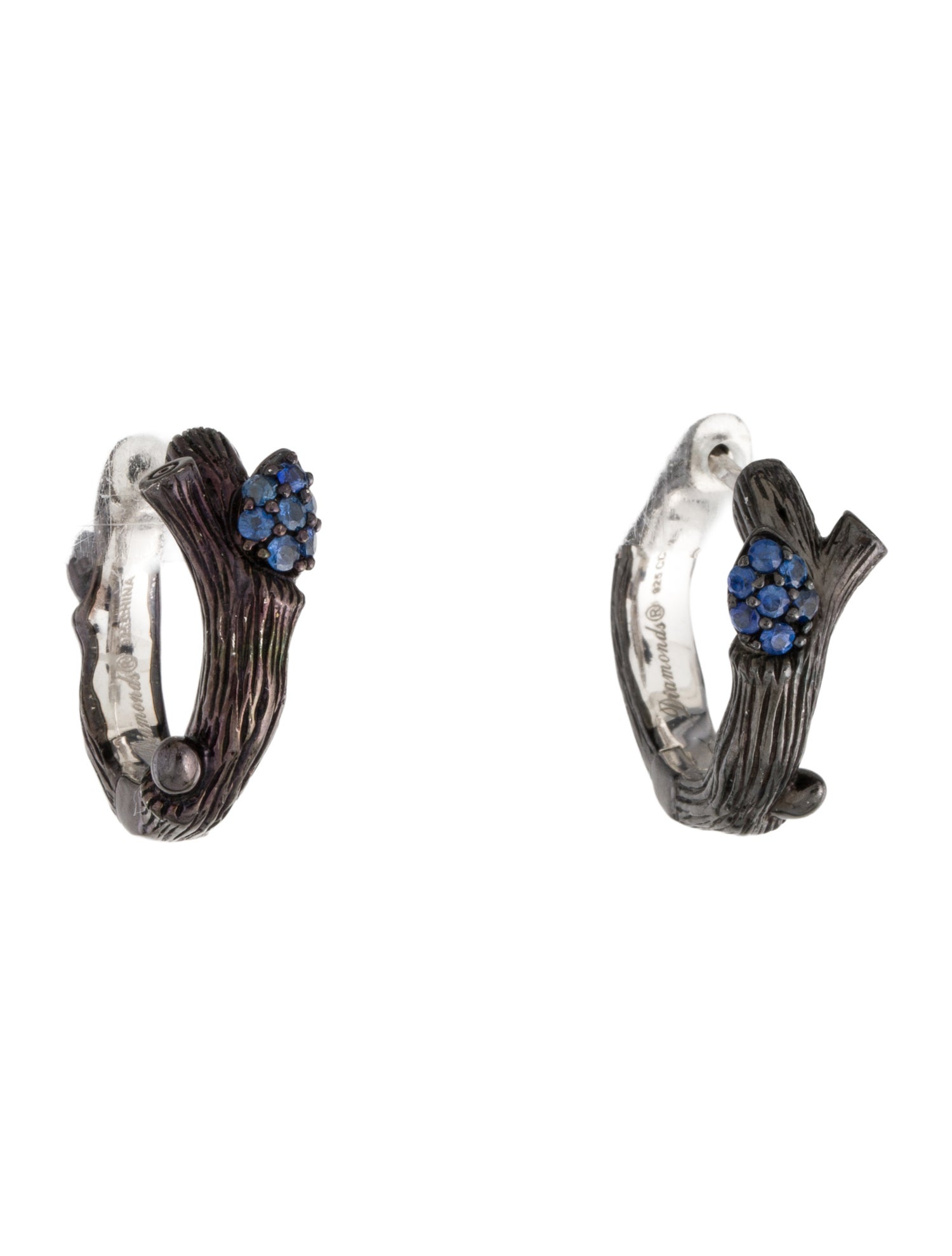 Stephen Dweck Sapphire Fortuna Branch Hoop Earrings